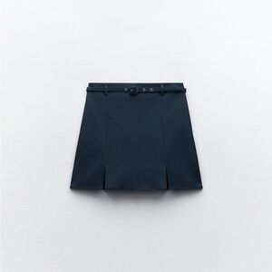 Zara Navy Blue Belted Women's Skort